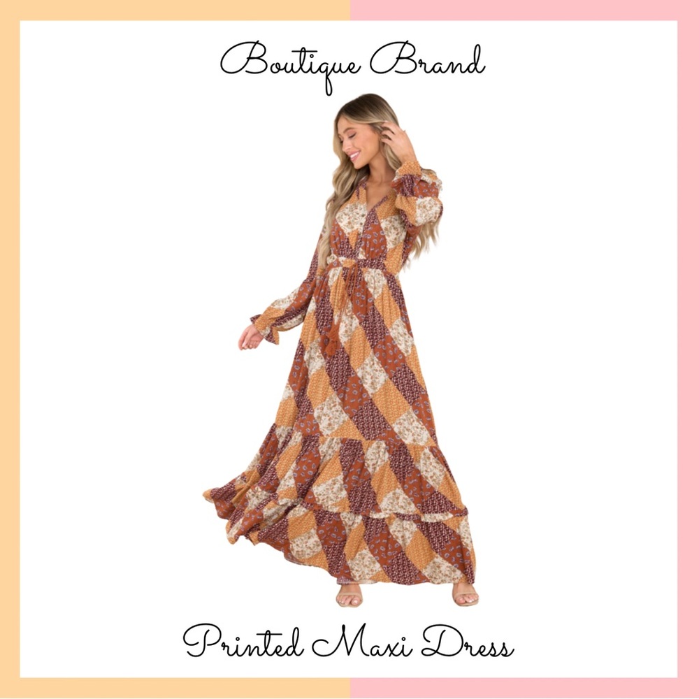 Lulu's Multicolor Printed Maxi Dress
